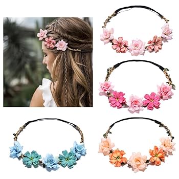 Amazon.com : HANSAMU Flower Crown for Women Girls, Floral